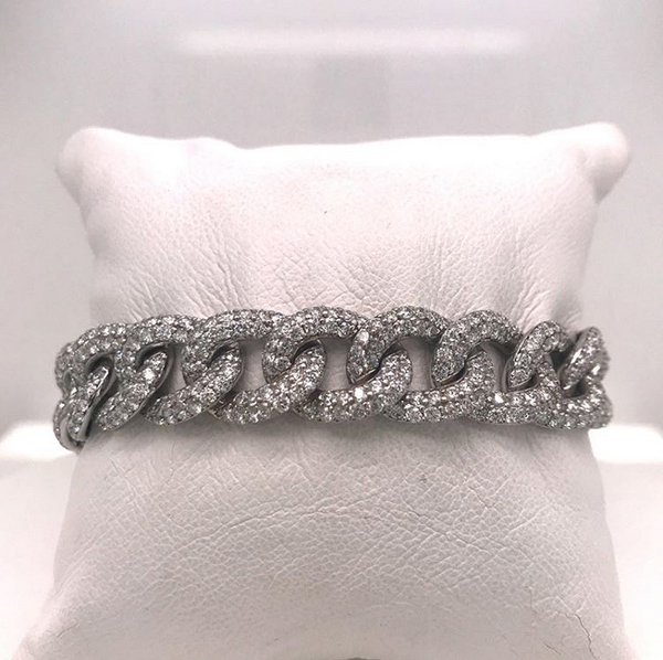 Custom made bracelet 14K 12.20 carat diamond bracelet