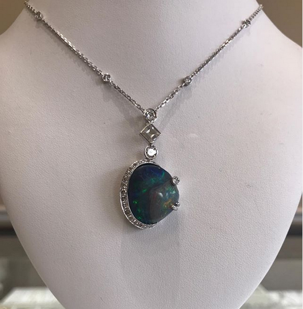 14K White Gold Diamond Pendant