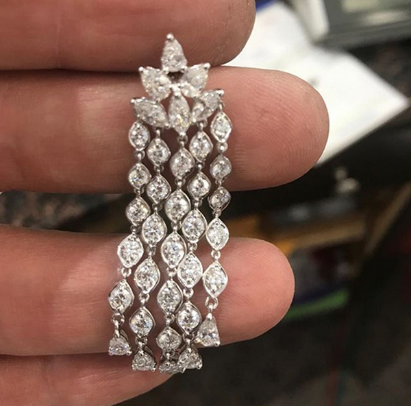 14K Gorgeous Diamond Chandelier Earrings