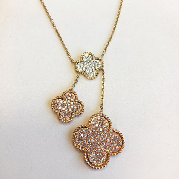 14K Rose Gold Diamond Necklace