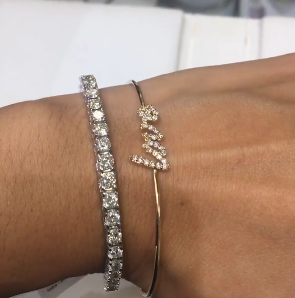 Diamond Tens Bracelet and Diamond Bangle By Almaari Jewelers