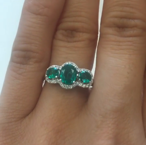 Diamond and Emerald Fashion Ring By Almaari Jewelers