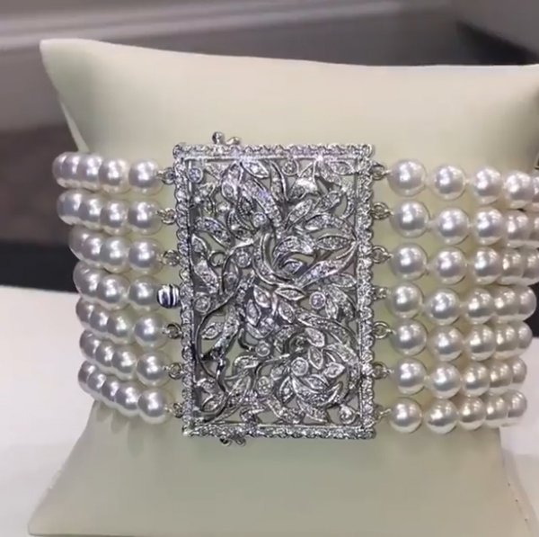 Custom made Akoya pearl bracelet